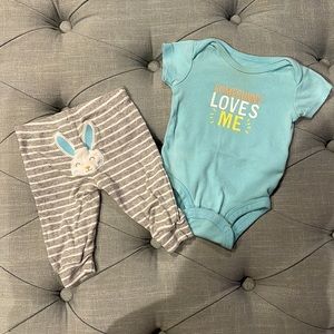 3M Baby Boy Matching Short Sleeve Onesie and Pants